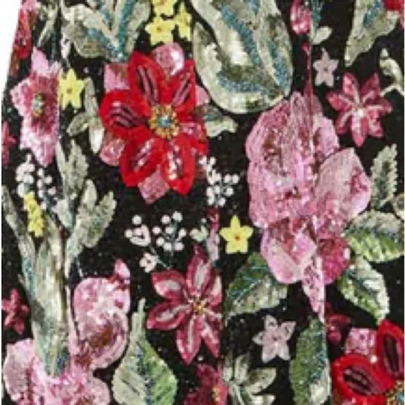 Mac Duggal - 5475 V-Neck Floral Appliqued Black Floral Dress 16 NWT - Picture 9 of 10